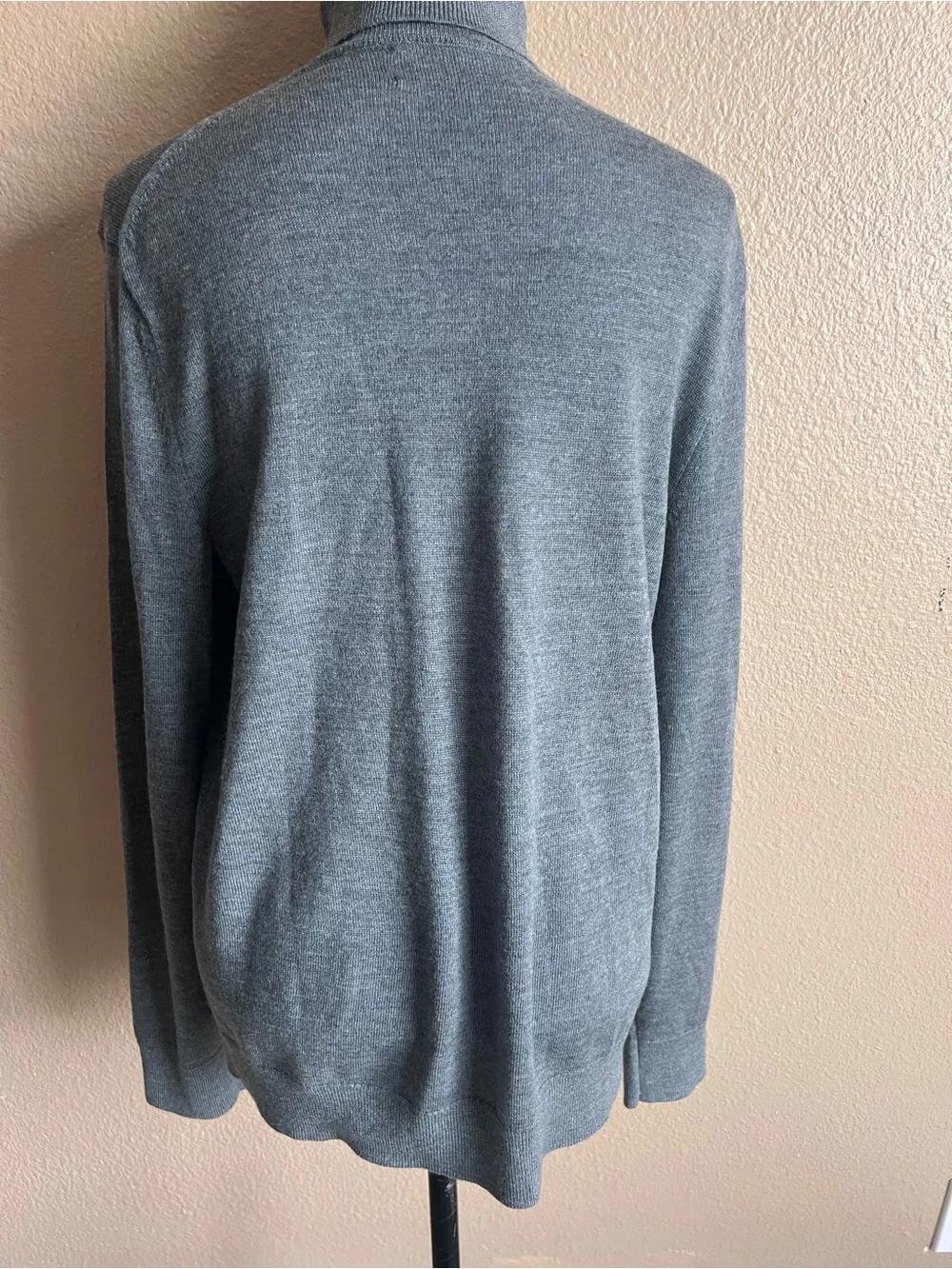 Banana Republic Baruffa Men’s Italian Merino Wool Turtleneck Gray Sweater Sz Med